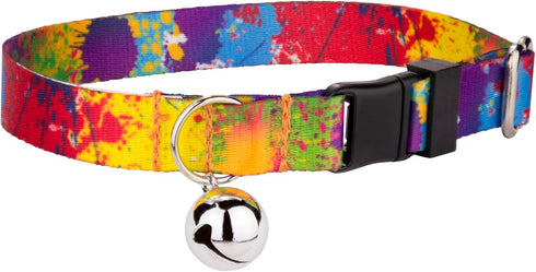 Country Brook Petz Paint Splatter Cat Collar, Groovy Collection with Far Out Designs