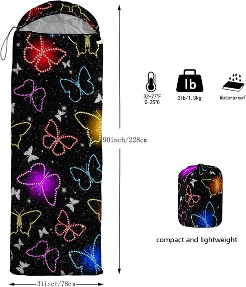 Sleeping Bags for Adults and Kids, Lightweight Waterproof 3-Season Camping Sleeping Bags with Compression Bags