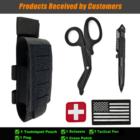 Upgrade 1000D Heavy Duty Tactical Molle Tourniquet Holder, Laser Cut Molle Pouch for Tourniquet