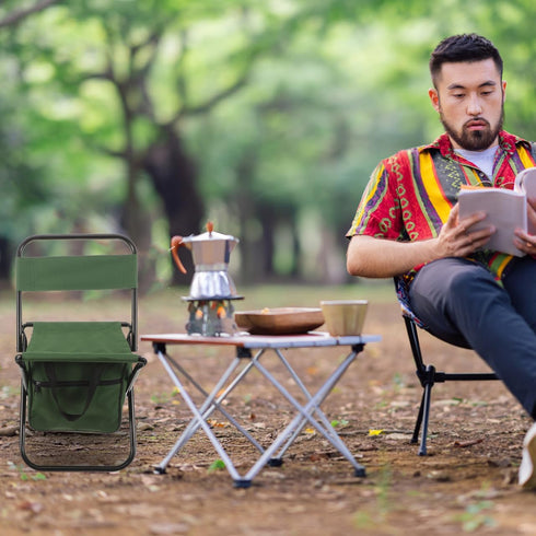 18.11X10.62X8.26 Inches Lightweight Portable Folding Chair with Storage Bag Multi-Function Compact Camping Stool