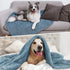 PetAmi Fluffy Waterproof Dog Blanket for Bed, Large Dogs, Soft Warm Pet Sherpa Throw, Washable Mat, Dusty Blue, 60x80