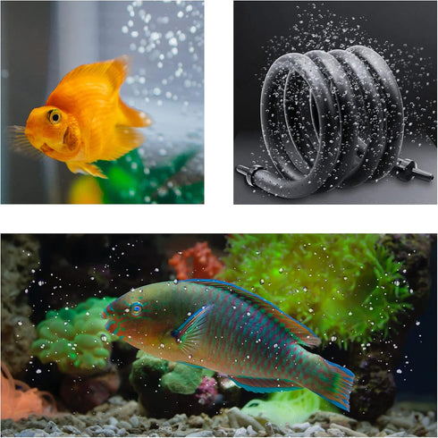 Aquarium Flexible Rubber Wall Air Curtain Bubble Tube, 75cm/29.5“ Oxygen Diffuser Tube for Fish Tank