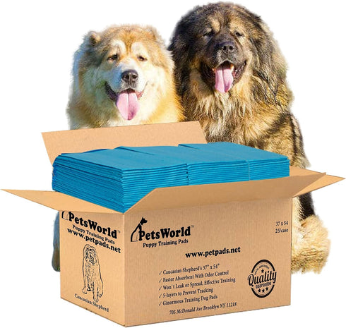 PetsWorld Enormous Dog Pee Pads 37"x54" 25 Count XXXL Pet Pee Pads