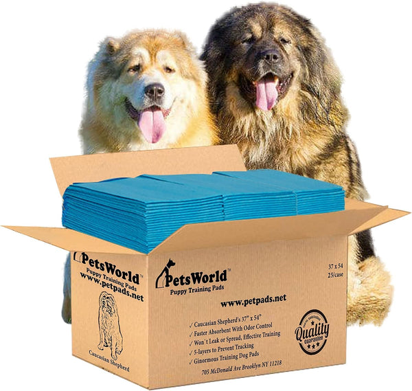 PetsWorld Enormous Dog Pee Pads 37"x54" 25 Count XXXL Pet Pee Pads