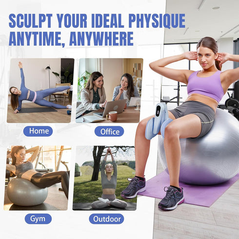 RUNEAP Thigh Trainer, Pelvic Floor Exercise Devices, Adjustable Resistance Inner Thigh Exerciser for Women, Home