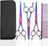Dog Grooming Scissors Set with Safety Blunt Tip - Professional 7 in 1 Grooming Scissors for Dogs and Cats