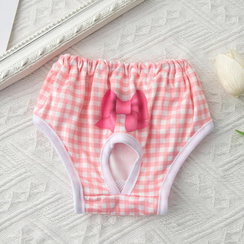 lamphle Absorbent Dog Pads for Diapers Pet Menstrual Pants Comfortable Prevent Mess Breathable Bow Clothes Elasticity