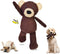 Squeaky Dog Toys, 3-Layered Durable Stuffed Toys for Aggressive Chewers, Cute Plush Teething Chew Toys (Bear-M)
