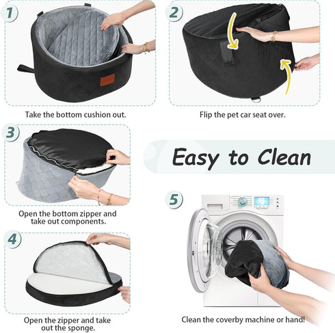 30 Lbs,Ultra Ride,2 Lealchum Dog Car Seat for Small Dogs Up to Soft Fabric Fill in Comfy Memory Foam,Happy Pet Safety