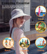 UV Sun Protection Hat for Women, Foldable Neck Flap Wide Brim Fishing Hat with Ponytail Hole