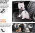 SlowTon Adjustable Dog Seat Belt, 2 in 1 Latch Bar Attachment Dog Car Seatbelt with Elastic Nylon Bungee Buffer (Black)