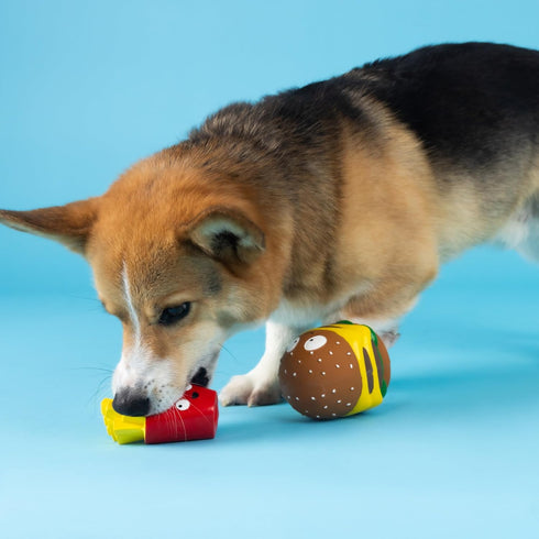 Fringe Studio Dog Toy Set - Big Buns, Small Fry, 2Pc Mini Latex, Pet Shop Collection (368013)