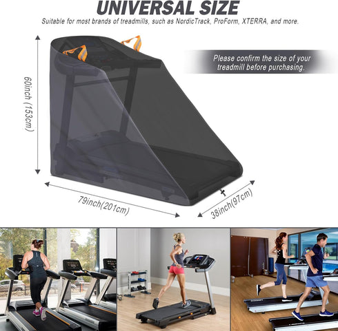 XYZCTEM Waterproof Treadmill Cover, Dustproof Running Machine Cover with Windproof Drawstring and Air Vents