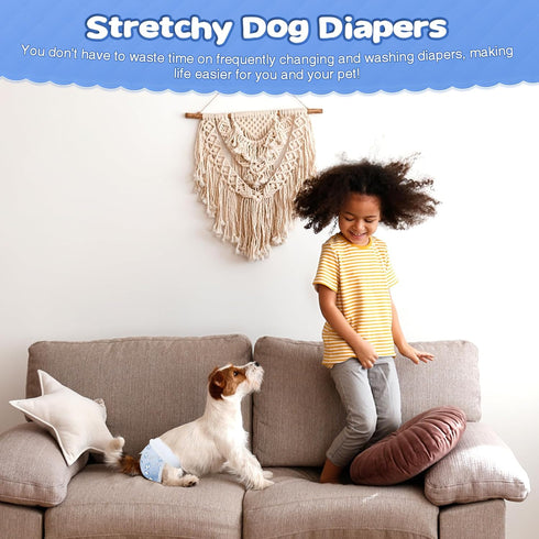 360 (30XL) Ambreview Dog Diapers Female, Disposable Pulled Up Dog Diaper with Stretchy Waist, Super Absorbent