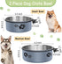 kathson 2 Pcs Dog Kennel Water Bowl, Stainless Steel Crate Water Bowl No Spill, Hanging Metal Pet Food Water Bowl Feeder for Cats Small Medium Dogs (Gray)