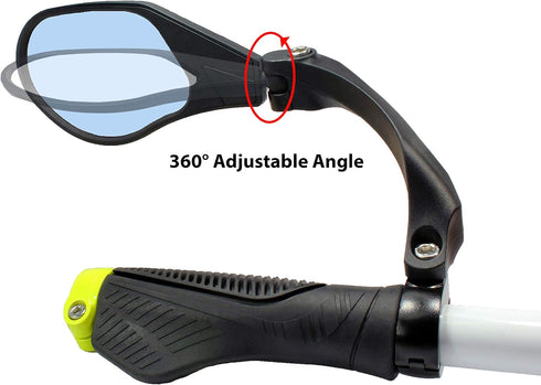 Hafny New Handlebar Bike Mirror, HD Blast-Resistant Glass Lens, HF-MR088LS (Left)