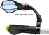 Hafny New Handlebar Bike Mirror - HD Glass Lens, Blast-Resistant, HF-MR088LS (Left Side, Blue Glass)