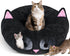 Baseola Cat Tunnel Bed for Indoor Cats, Peekaboo Cat Cave with Washable Soft Play Mat, Furry Cat Tube