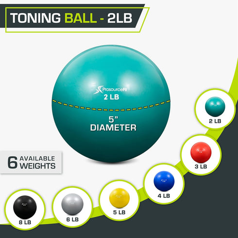 2 lb 8 lb, ProsourceFit Weighted Toning Exercise Balls for Pilates, Yoga, Strength Training and Physical Therapy