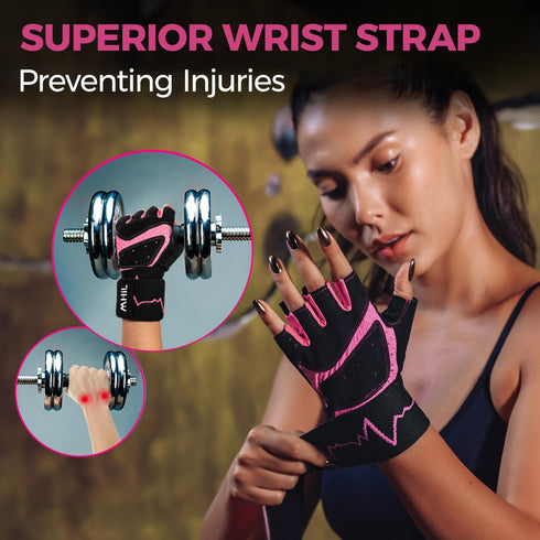 MhIL Workout Gloves for Women Breathable Gym Gloves for Women with Palm Protection and Enhanced Grip Padded Weight