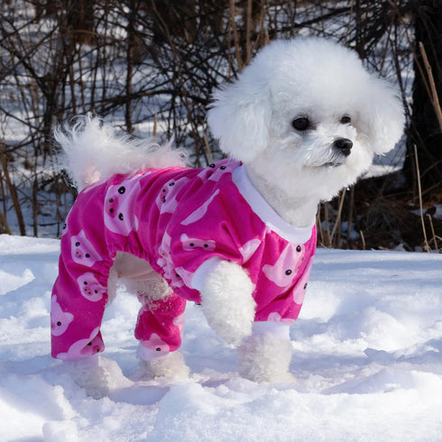 CuteBone Dog Christmas Pajamas, Puppy Onesies for Small Dogs, Soft Pjs Coat Cat Apparel