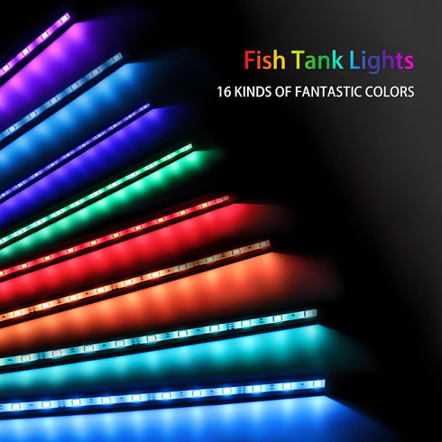 9.05 Inch Submersible Aquarium Light, Fish Tank Light with Air Bubble Hole, RGB Color Changing Remote Control
