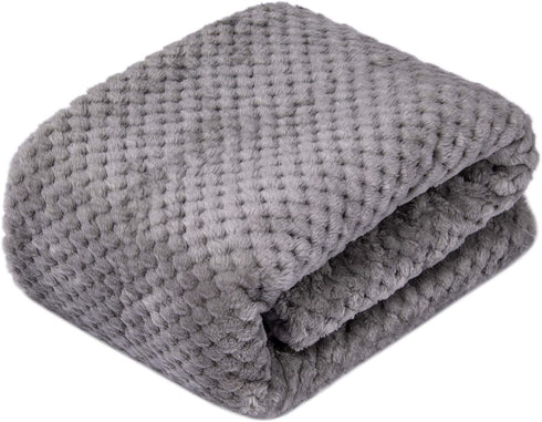 Fuzzy Dog Blanket or Cat Blanket or Pet Blanket, Warm and Soft, Plush Fleece Receiving Blankets for Dog Bed and Cat Bed, Couch, Sofa, Travel and Outdoor, Camping (Blanket (32" x 40"), DG-Flint Gray) by WONDER MIRACLE