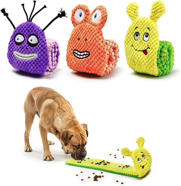 No Stuffing Dog Toys 3-Pack - Plush Toys with Squeaker and Crinkle Paper for Small, Medium, and Large Breeds