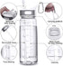 Sports Water Bottle with Straw & Handle, BPA-Free, 27oz Leakproof Bottle with Motivational Marker for Outdoor Activity