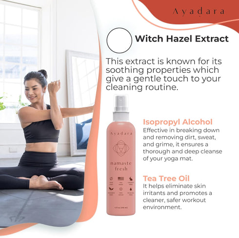 1000 2-Pack Ayadara Yoga Mat Cleaner Spray, Cleaning Spray for Yoga Accessories, All Purpose Mat Spray for Gym