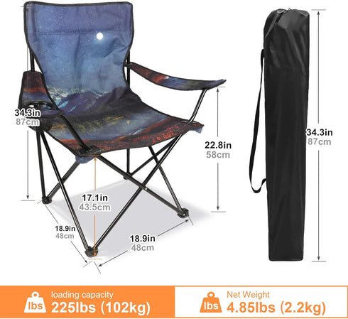 Northroad Camping Chair Portable Camp Chair, Folding Lawn Chair with Cup Holder for Outdoor Camping, Hiking, Travel