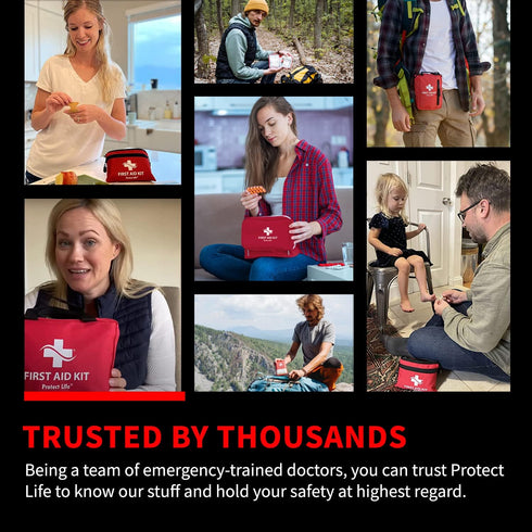 Pack 250pcs Protect Life Survival First Aid Kit for Home/Business, Camping Survival Kits | Mini Travel First Aid Kit |