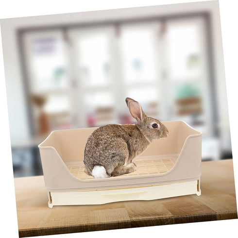 Pet Potty Bowl Large Litter Tray for Bunnies Compact Portable Critter Toilet Box Lightweight Design for Guinea Pigs