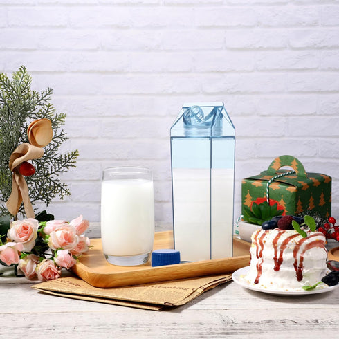 17Oz Clear Milk Bottle, Leakproof Cap Reusable Drink Container for Juice Soda Tea Storage Portable for Outdoor Sports