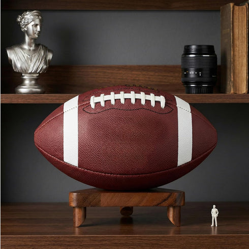 Xinjoduz Walnut Ball Display Stand, Basketball & Football Holder, Wooden Display Stand for Sports Memorabilia, Ball