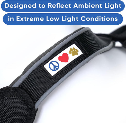 Pawtitas Reflective Dog Harness, Padded and Comfortable Control for Walks or Runs, XS, Black