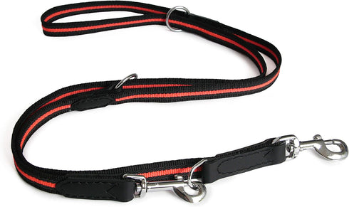 Alvalley Reflective Anti-Slip Multi Use Snap Hands Free Dog Training Leash, Black, 6.5 ft Long, Durable Nylon