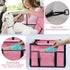 PetsHome Dog Car Seat, Upgrade Foldable Booster Seat with 12 PVC Tubes, Waterproof for Small to Medium Dogs (Pure Pink)