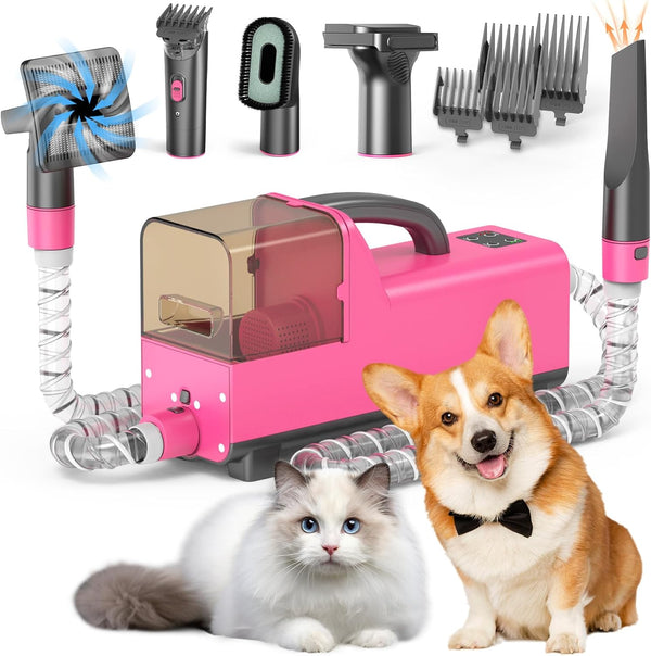 YDHZ All-in-One Dog Grooming Clippers Kit with Pet Grooming Vacuum & Dog Hair