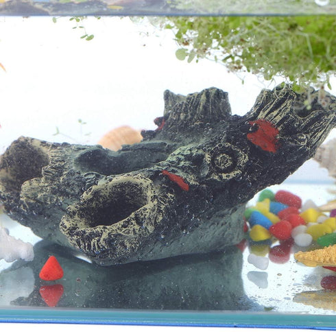 Log Resin Tree Trunk Ornament, Hollow Decoration for Fish Tank, Betta Fish Hollow Wood Accessories