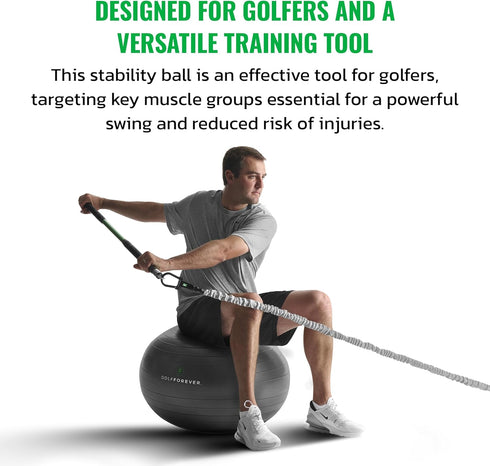 Stability Ball for Golf Training | Proven by Scottie Scheffler | 65cm Grey