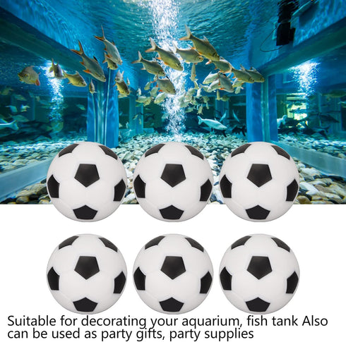 GLOGLOW Mini Soccer Aquarium Decoration, 10Pcs Lifelike Floating Fish Soccer Decoration for Aquariums