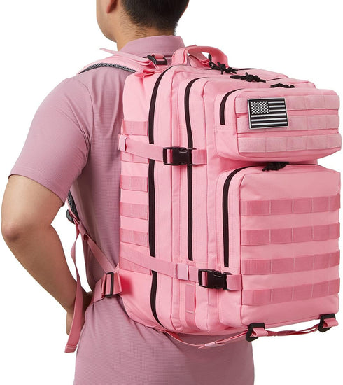 QT&QY 45L Military Tactical Backpack, Molle Army Assault Pack 3 Day Bug Out Hiking Rucksack
