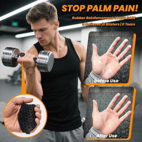 JOBCANU Workout Grips for Weight Lifting & WODs - Rubber Hand Callus Guard for Pull Ups, Gymnastics & Cross Training