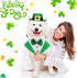 2 PCS St. Patrick's Day Dog Costume Bandana and Top Hat, Green Bow Tie Tux Clothes for Dogs and Cats (Large).