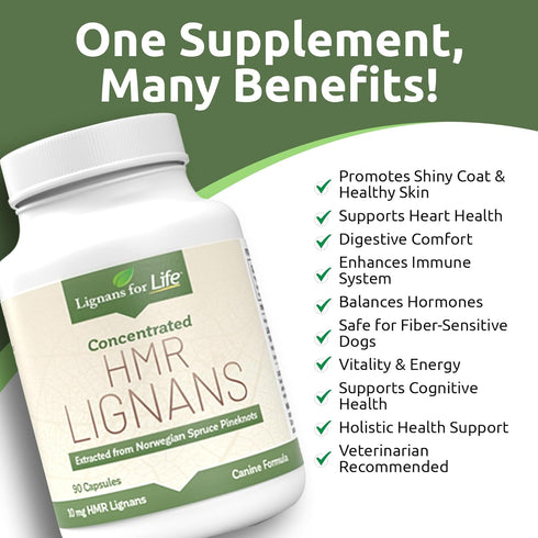 10mg Lignans For Life HMR LIGNANS Capsules - Perfect for Small Dog Breeds - Vitamin for Healthy Pet | Multivitamin |