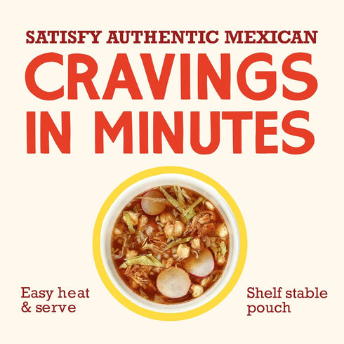POZOLAZO Pozole | Pork Instant Soup | Mexican Hominy Stew | Freeze-Dried Pork | Just Add Hot Water | High Protein Meal