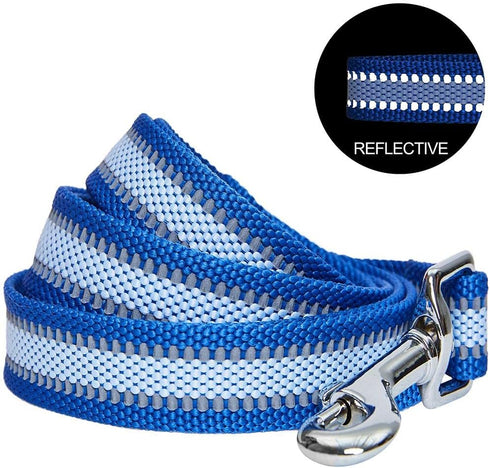 Blueberry Pet Essentials Reflective Better Basics Dog Leash, Navy Blue, 5 ft x 3/4", Medium Leash for Dogs