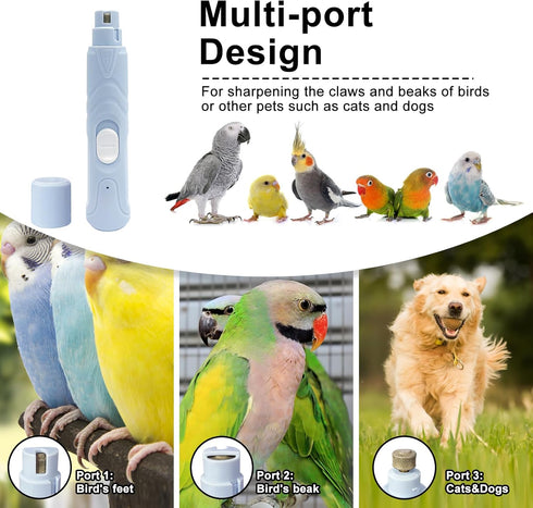 LUKHMELF Finches. Bird Nail Grinder,Bird Beak Grinder,Silenced Bird Nail File with LED Lamp,Suitable