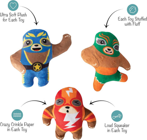 Fringe Studio Plush Dog Toy Set, Small 3 Piece Set, Little Taste of Glory, Pet Shop Collection (662043)